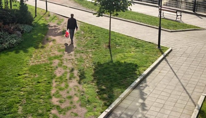 A man walking on a street